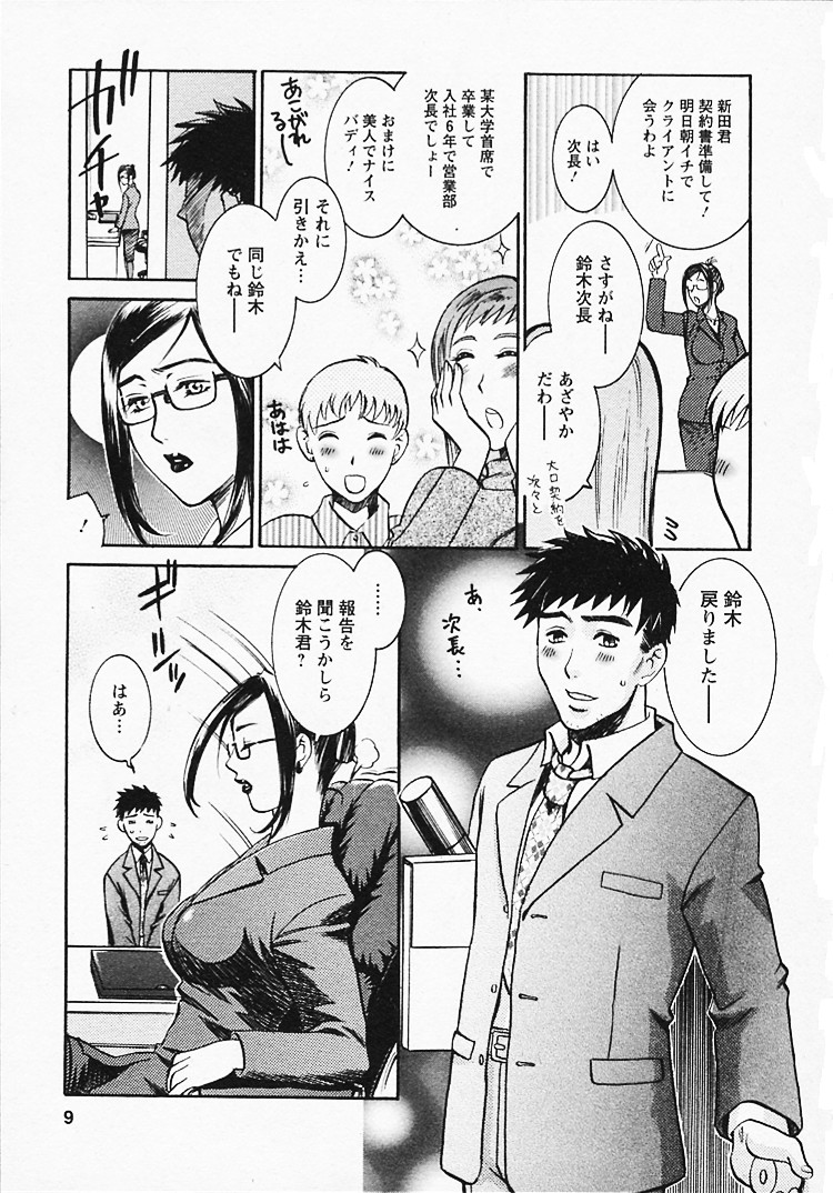 【エロ漫画】【エロ漫画】会社ではいつも叱ってばかりいる気弱な夫に、家ではスケベにお仕置きされる美人妻上司…エロ下着姿でご奉仕フェラしてちんぽをおねだりし、激しいお仕置き調教セックスでマゾ絶頂【梅松トーマス：奥様は美人上司】