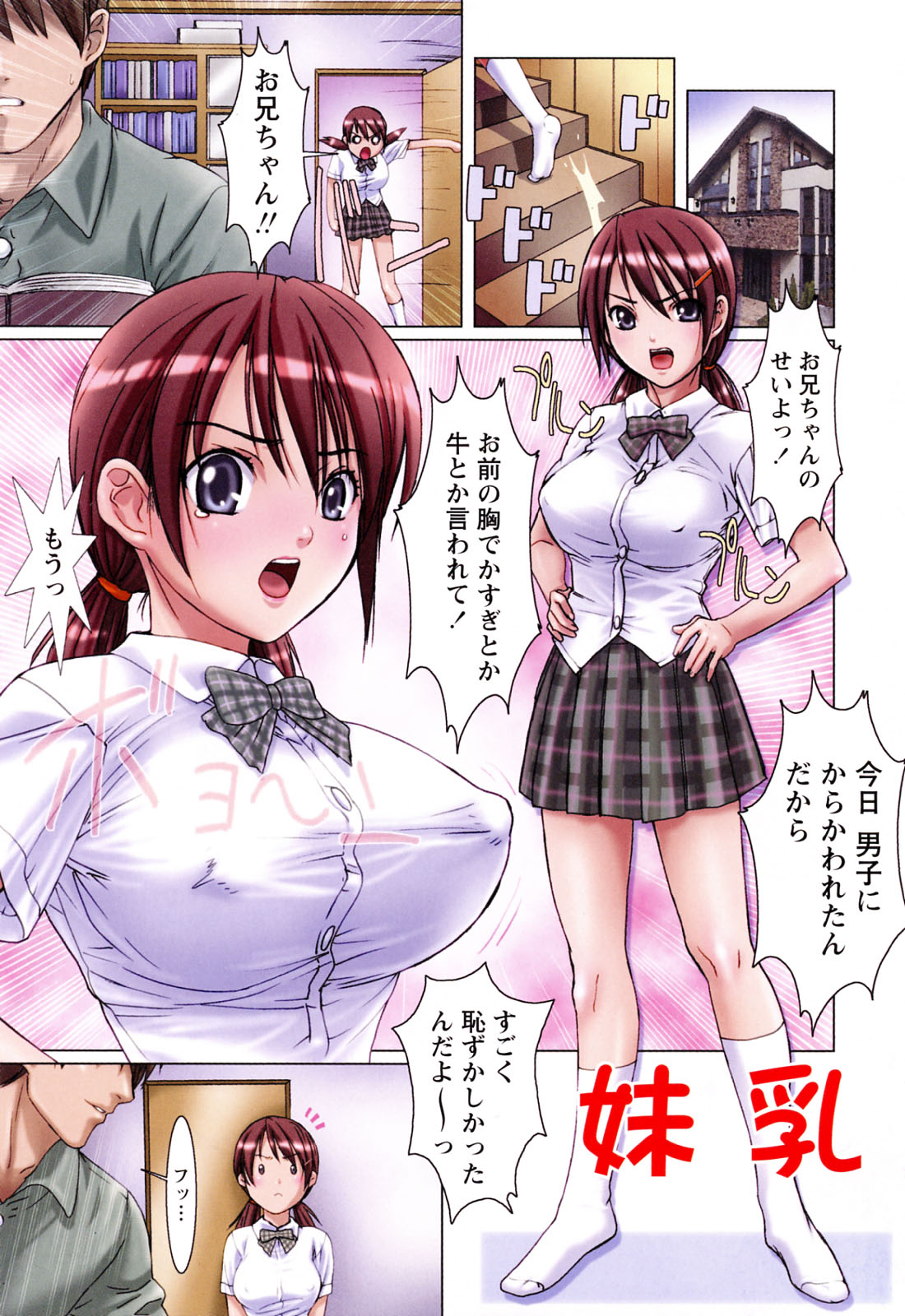 【エロ漫画】【エロ漫画】制服越しから見える巨乳に興奮しちゃう兄に犯される妹…おっぱい揉みや騎乗位で生ハメ中出しいちゃラブ近親相姦セックスしちゃう【南野琴：妹乳】