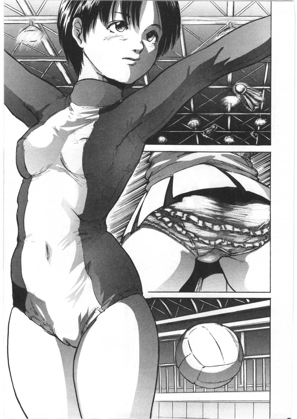 【エロ漫画】【エロ漫画】先輩男子たちに好き放題輪姦される女バレ後輩女子…クンニやイマラチオされて中出しレイプで絶頂イキしちゃう【心島咲：ジョバレ！】